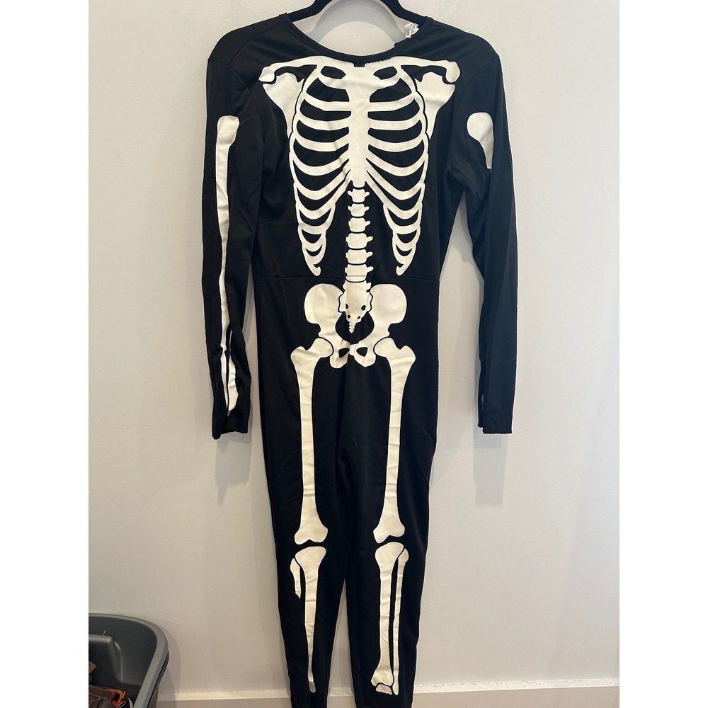 Amscan Kids Skeleton Costume Jumpsuit Black White Halloween Dress Up 8400047